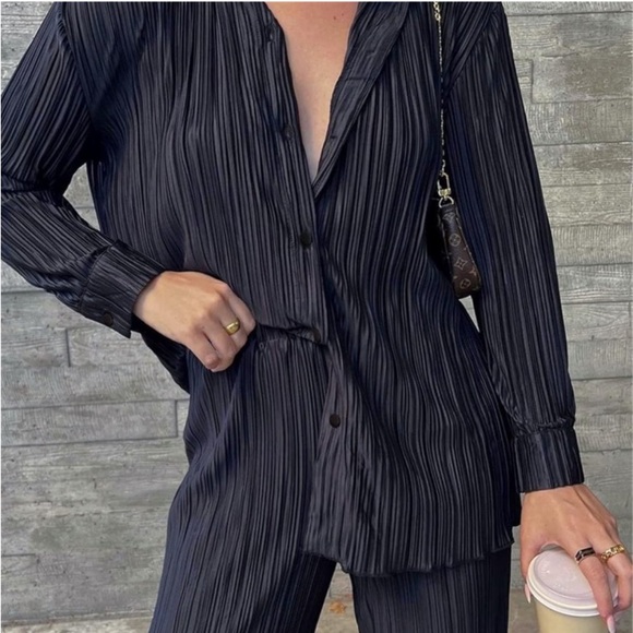 RO & DE Anthropologie 2pc Gray Ribbed Co-Ord Set Capsule Collection Size Small - Picture 5 of 5